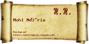Mohl Mária névjegykártya